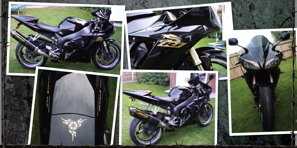 R1 black with gold dragon