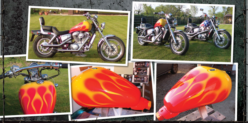 Easyrider yellow on red flames