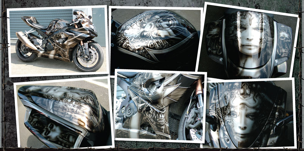 Gsxr 1000 totally transformed with this all over HR Giger theme!